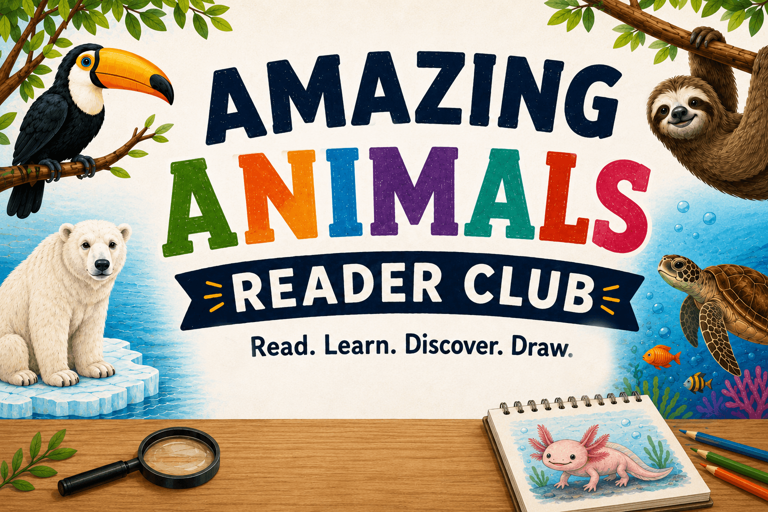Amazing Animals Reader Club: Read, Learn, and Draw - WonderWell Learning