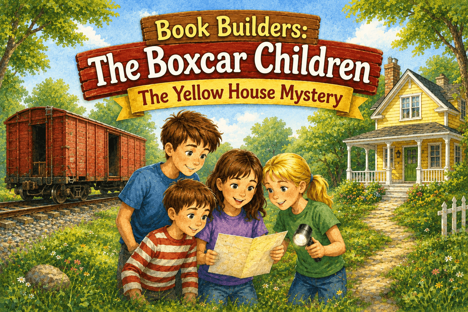 Book Builders Family Edition: Boxcar Children The Yellow House Mystery - WonderWell Learning