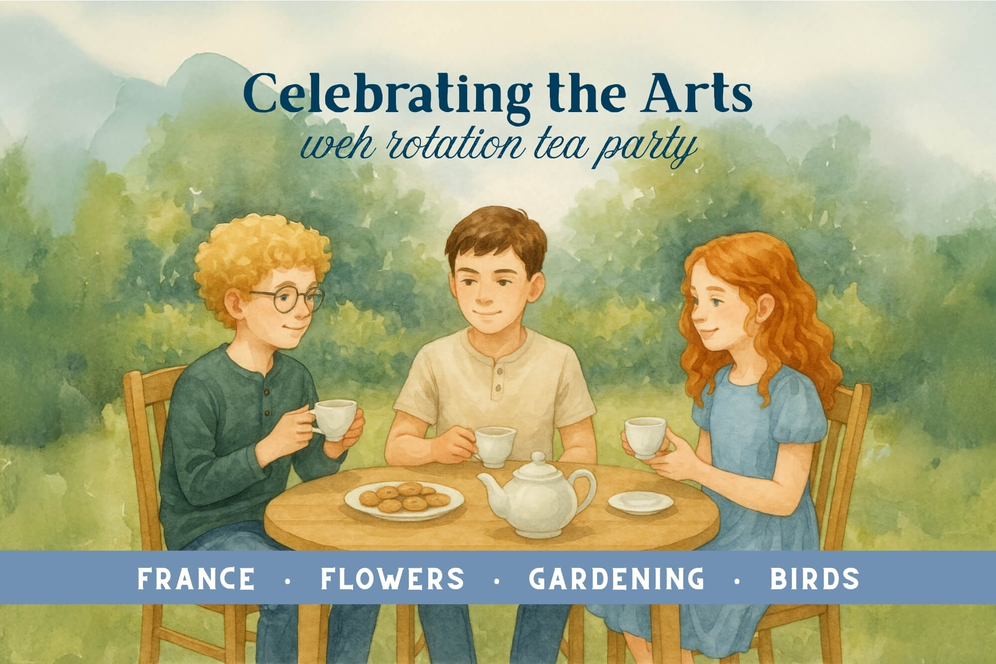 Celebrating The Arts Tea Party: France, Flowers, Gardening, Birds