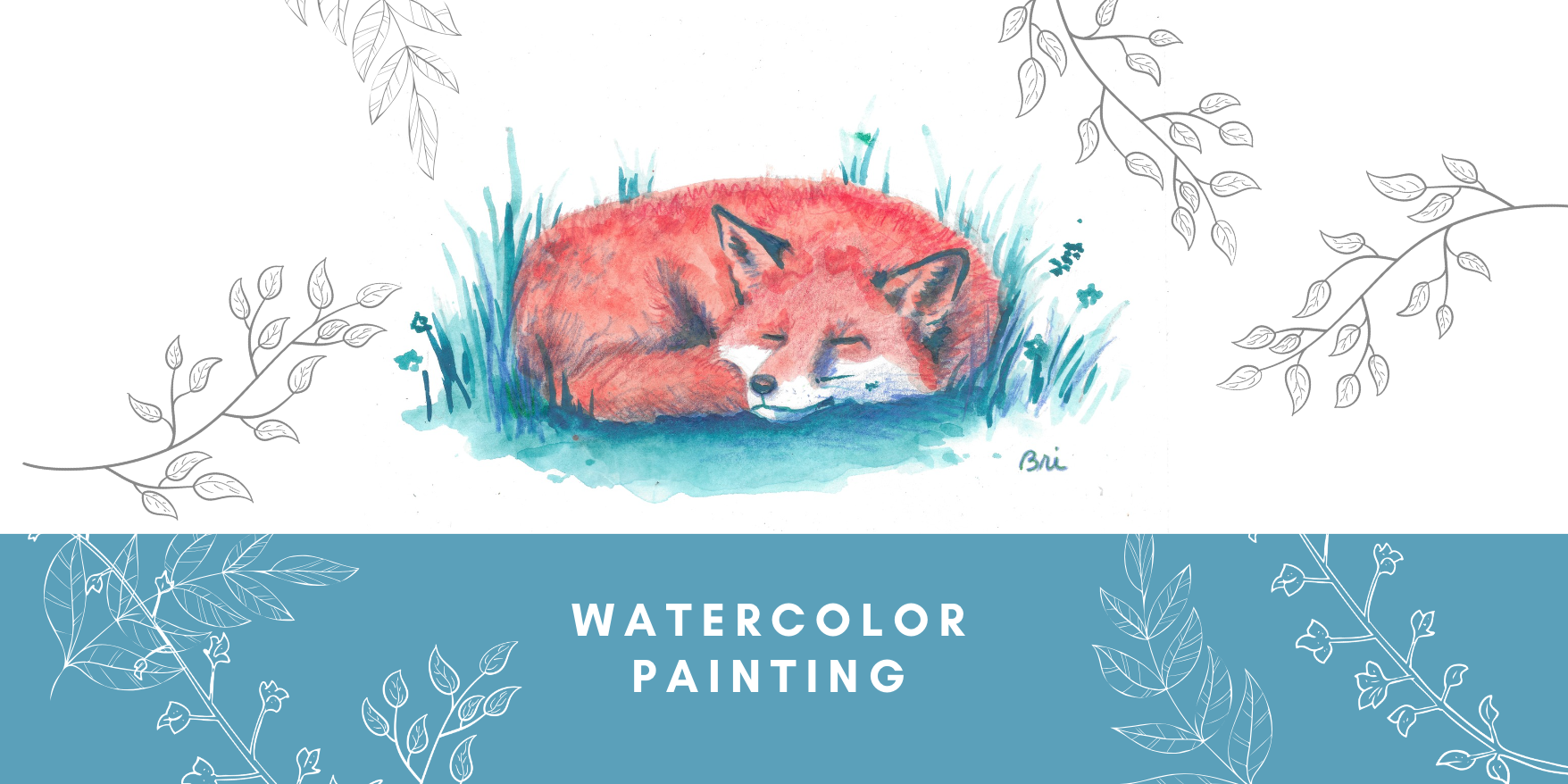 Watercolor Painting with Mixed Media