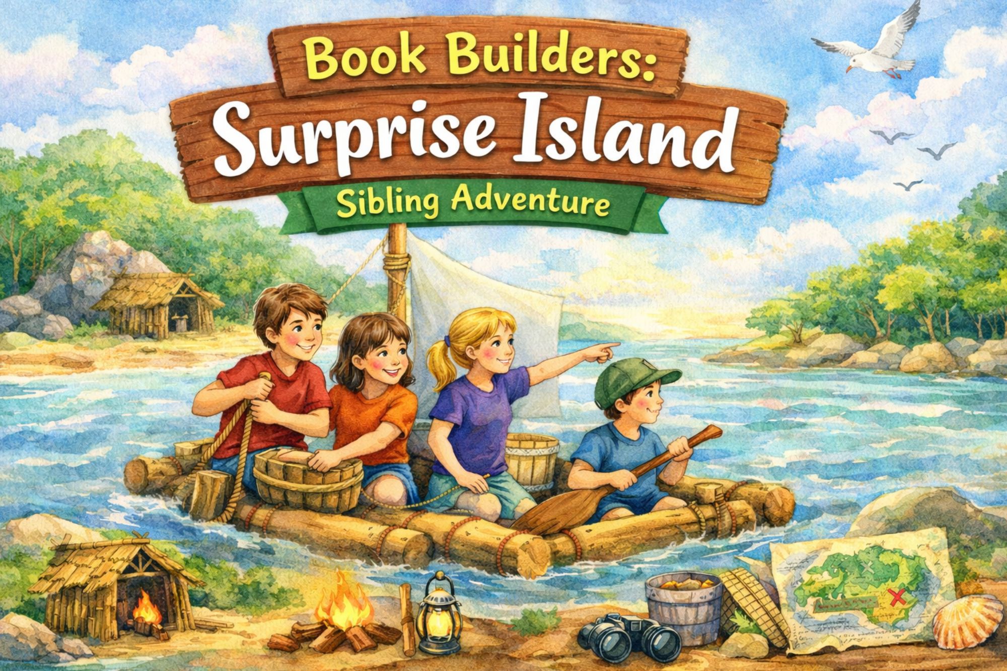 Book Builders Family Edition: Boxcar Children Surprise Island - WonderWell Learning